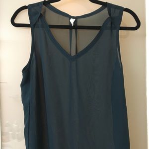 Teal translucent tank top, size XS